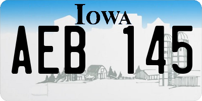 IA license plate AEB145