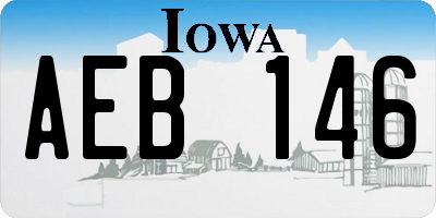 IA license plate AEB146