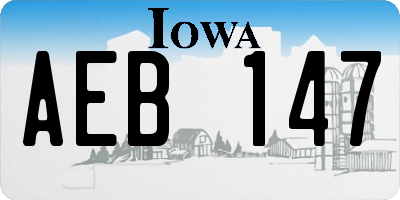 IA license plate AEB147
