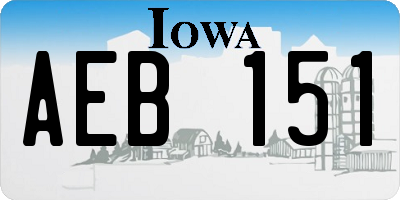 IA license plate AEB151
