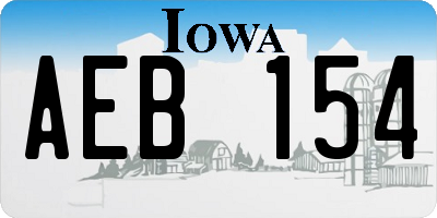 IA license plate AEB154