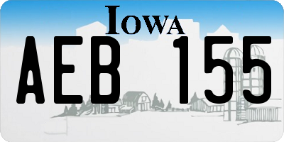 IA license plate AEB155