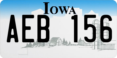 IA license plate AEB156
