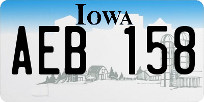 IA license plate AEB158