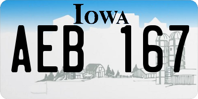IA license plate AEB167