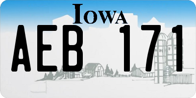 IA license plate AEB171