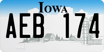 IA license plate AEB174