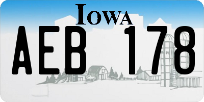 IA license plate AEB178