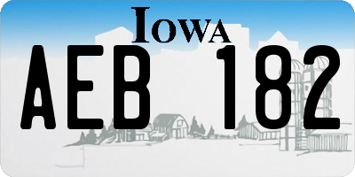 IA license plate AEB182