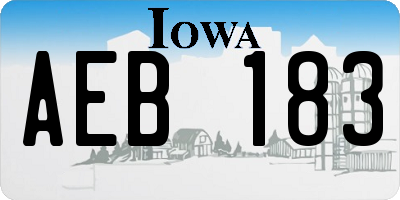 IA license plate AEB183