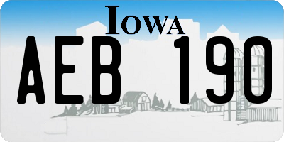 IA license plate AEB190