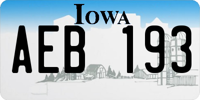 IA license plate AEB193
