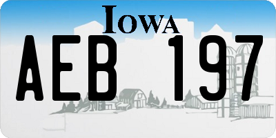 IA license plate AEB197