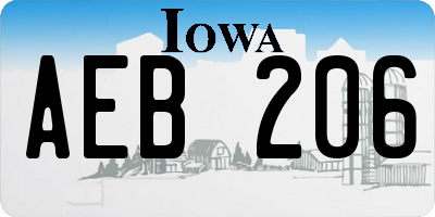 IA license plate AEB206