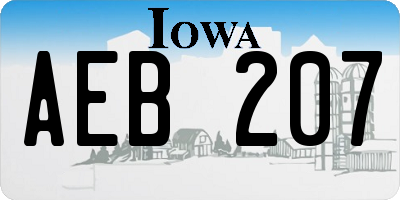 IA license plate AEB207