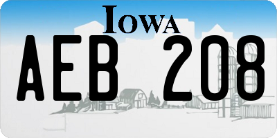 IA license plate AEB208