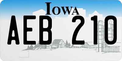 IA license plate AEB210