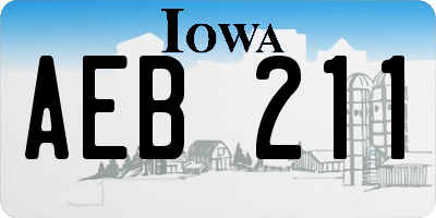 IA license plate AEB211