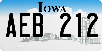 IA license plate AEB212