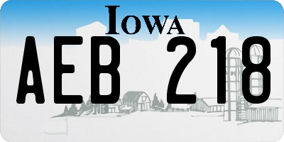 IA license plate AEB218
