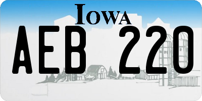 IA license plate AEB220