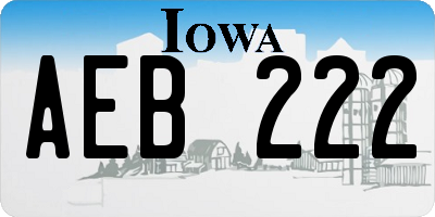IA license plate AEB222