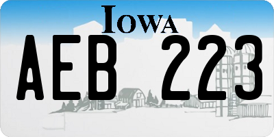 IA license plate AEB223