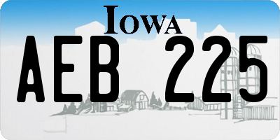 IA license plate AEB225