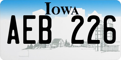 IA license plate AEB226
