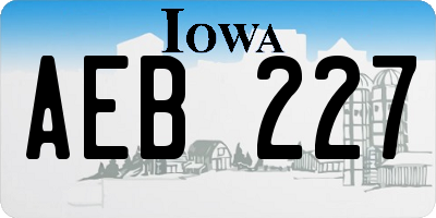 IA license plate AEB227