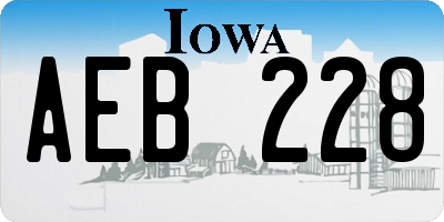 IA license plate AEB228