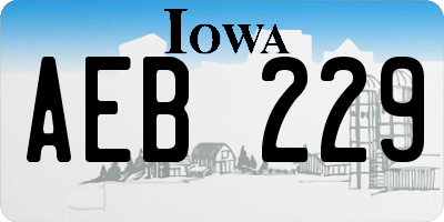 IA license plate AEB229