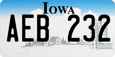 IA license plate AEB232