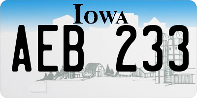 IA license plate AEB233