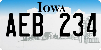 IA license plate AEB234