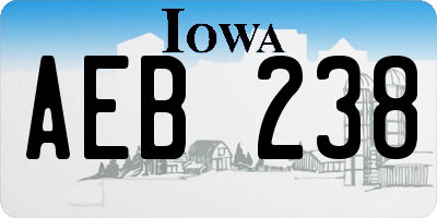 IA license plate AEB238