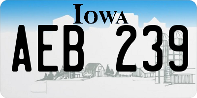 IA license plate AEB239