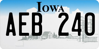 IA license plate AEB240