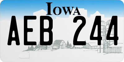 IA license plate AEB244