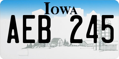 IA license plate AEB245