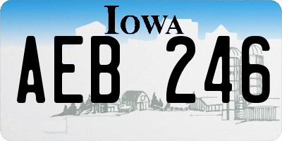 IA license plate AEB246