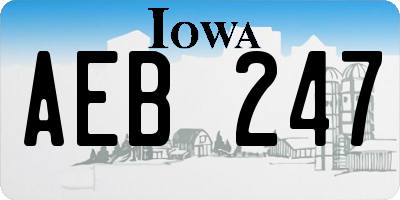 IA license plate AEB247