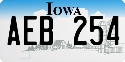 IA license plate AEB254