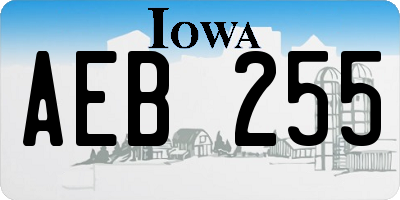 IA license plate AEB255