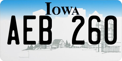 IA license plate AEB260