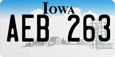 IA license plate AEB263