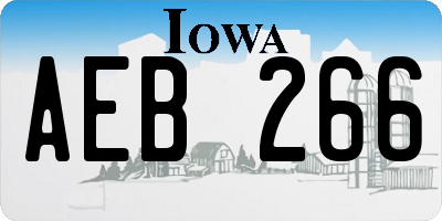IA license plate AEB266