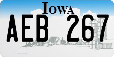 IA license plate AEB267