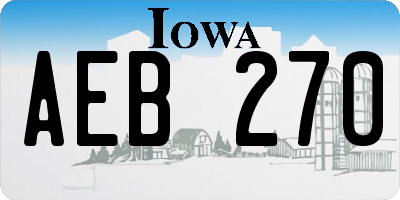 IA license plate AEB270