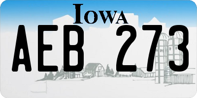 IA license plate AEB273